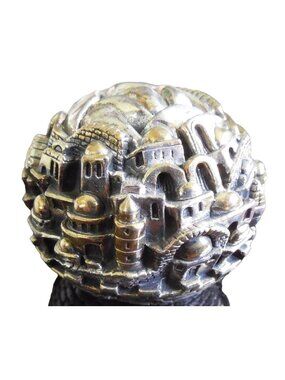 Sam Philipe Jerusalem 3000 Signed 925 Sterling Silver Globe Paperweight 7.2oz